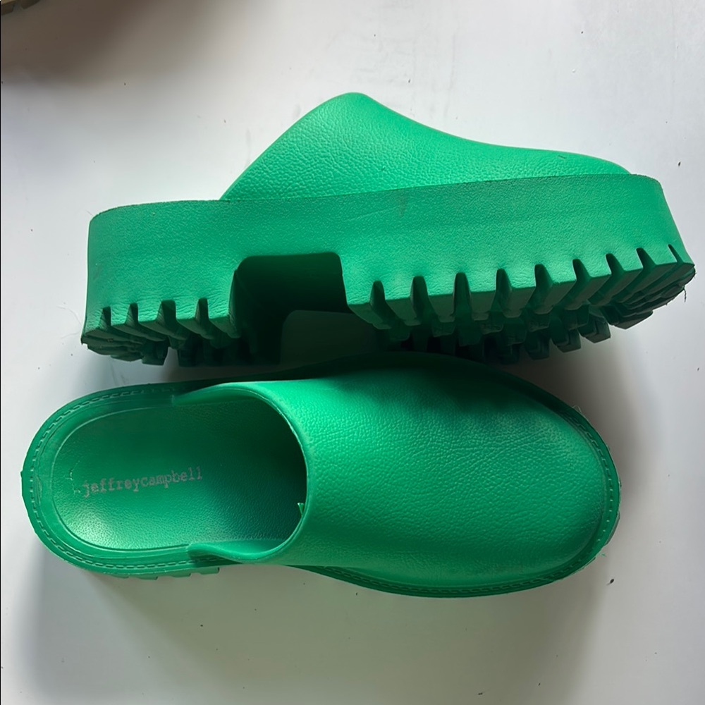 Jeffrey Campbell Emerald Green Chunky Clogs